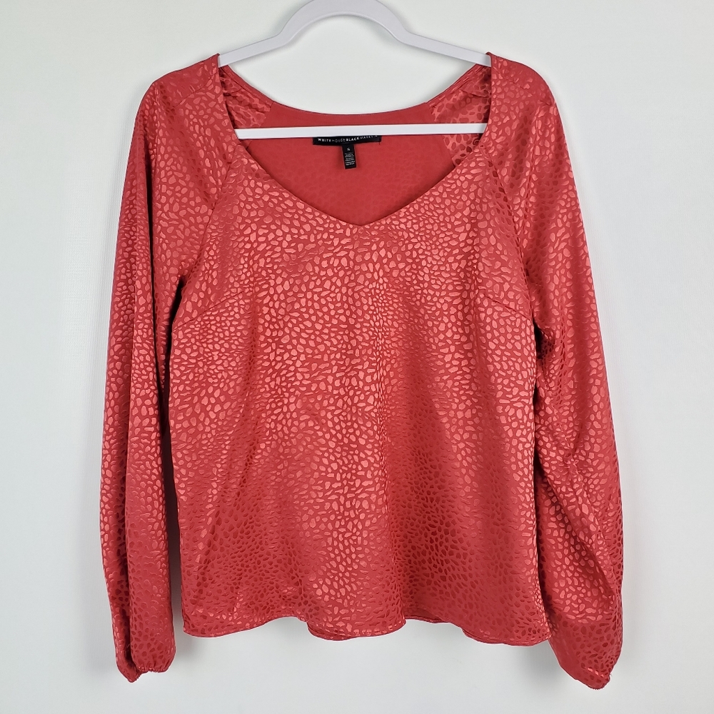 WHBM Silky Long Sleeve Blouse NWOT
